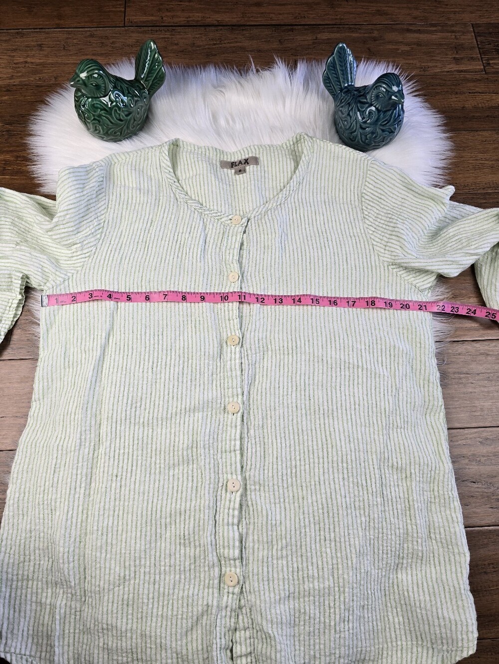 Flax Linen Button down Tunic Top Small - Picture 10 of 12